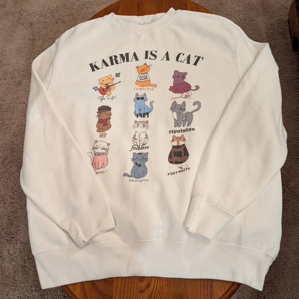 Karma Is A Cat Swifties Sweatshirt, size L - Picture 6 of 7